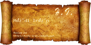 Hódi Irén névjegykártya