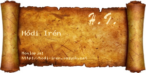 Hódi Irén névjegykártya